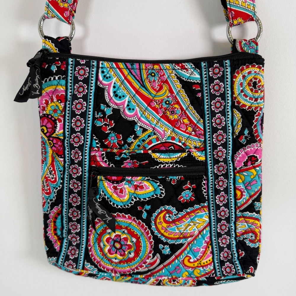 Vera Bradley Parisian Paisley Print Hipster Crossbody Bag Purse Multicolor - Picture 2 of 5